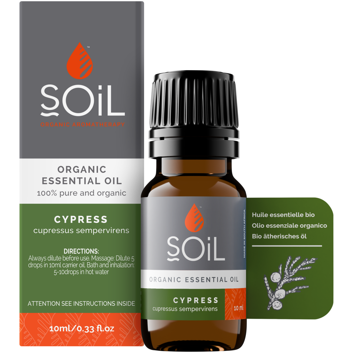 Organic Cypress Essential Oil (Cupressus Sempervirens) 10ml